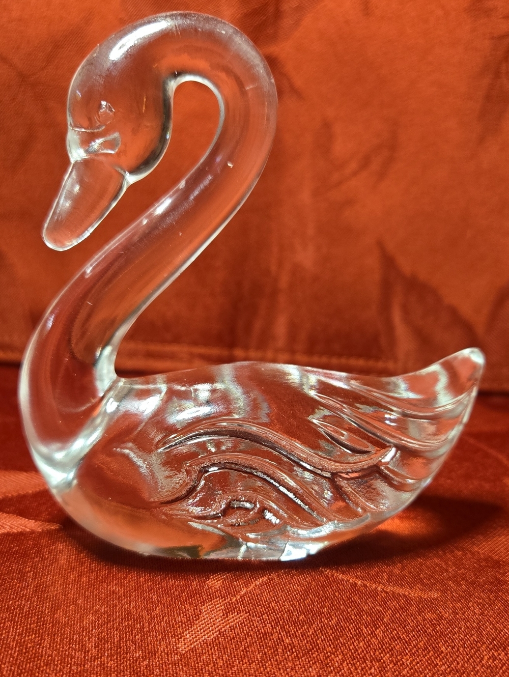 Clear Glass Swan Figurine By Fenton